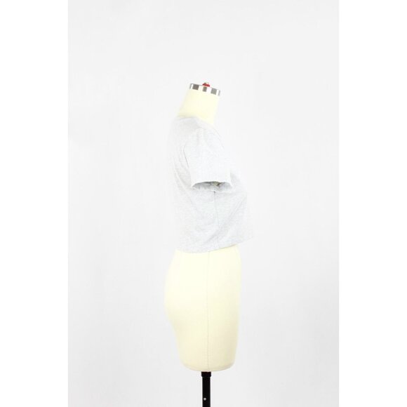 Aritzia TNA Hold-It Ortiz Grey Cotton Jersey Cropped Crew Neck T-Shirt, Size M - Picture 2 of 16